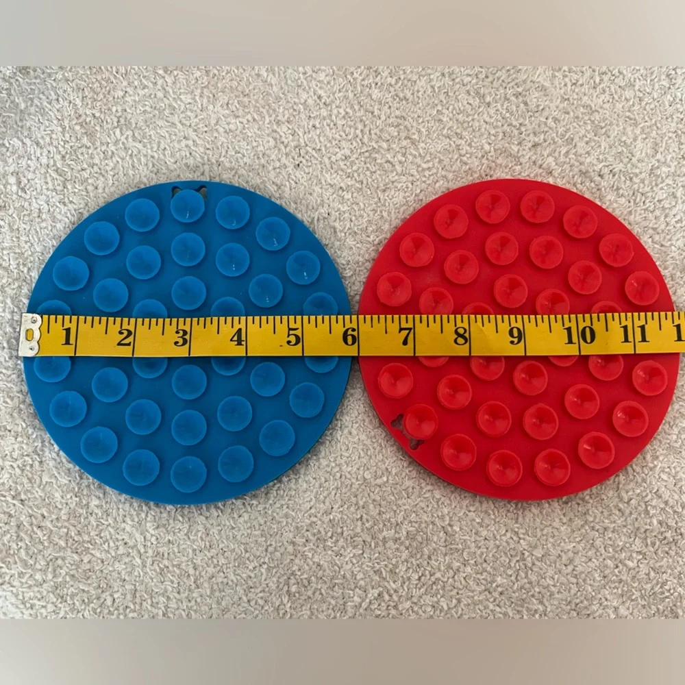 Slow Feeder‎ Dog Mats- Blue and Red Set of 2